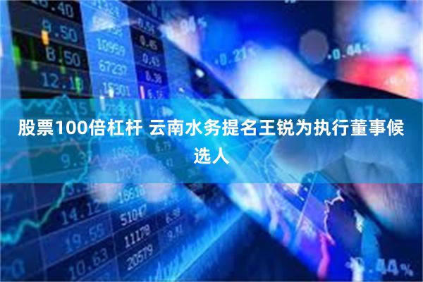 股票100倍杠杆 云南水务提名王锐为执行董事候选人