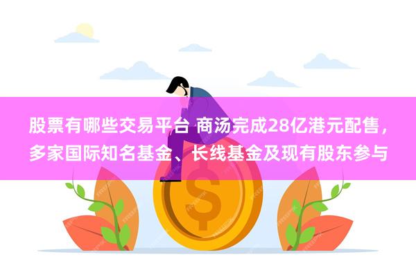 股票有哪些交易平台 商汤完成28亿港元配售，多家国际知名基金、长线基金及现有股东参与