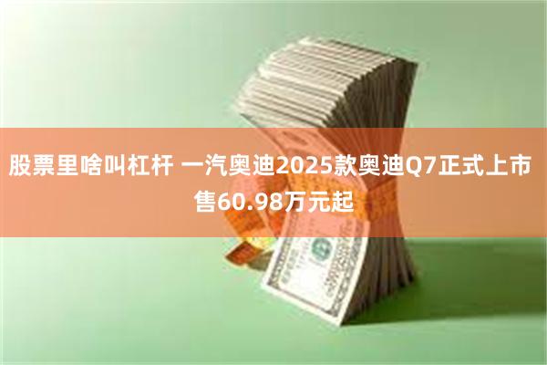 股票里啥叫杠杆 一汽奥迪2025款奥迪Q7正式上市 售60.98万元起