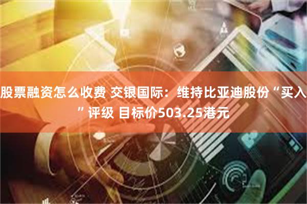 股票融资怎么收费 交银国际：维持比亚迪股份“买入”评级 目标价503.25港元