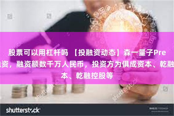 股票可以用杠杆吗 【投融资动态】森一量子Pre-A轮融资，融资额数千万人民币，投资方为俱成资本、乾融控股等