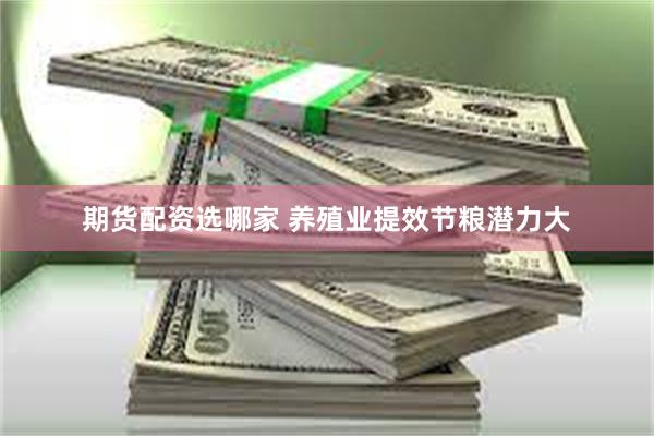 期货配资选哪家 养殖业提效节粮潜力大