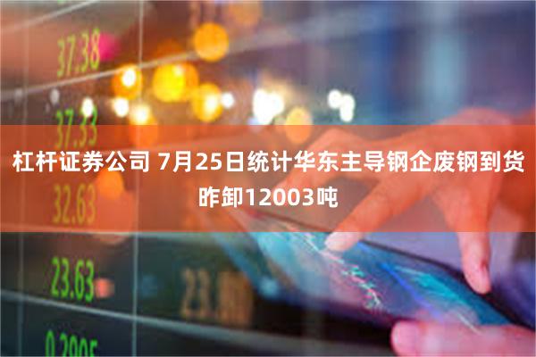 杠杆证券公司 7月25日统计华东主导钢企废钢到货昨卸12003吨