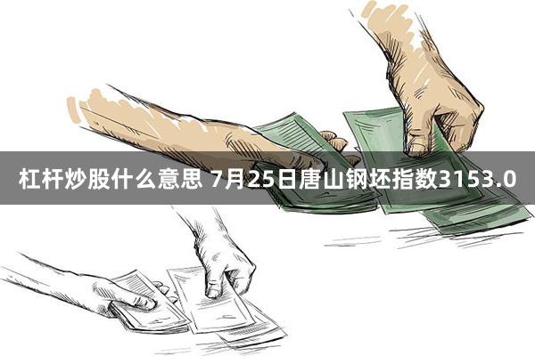 杠杆炒股什么意思 7月25日唐山钢坯指数3153.0