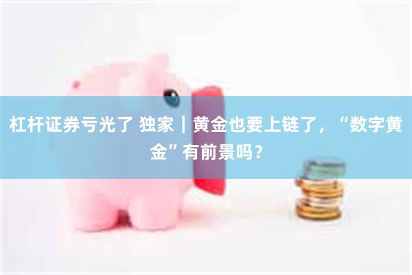 杠杆证券亏光了 独家｜黄金也要上链了，“数字黄金”有前景吗？